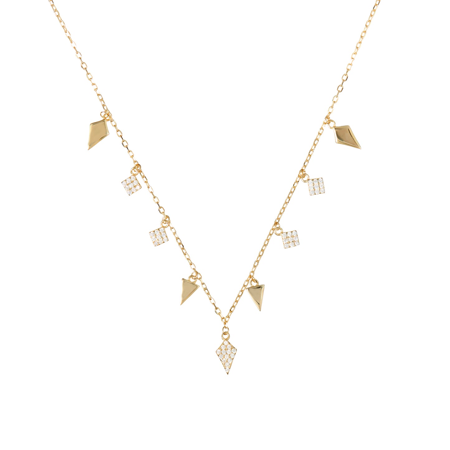 Collar Fiesta con rombos con y sin circos