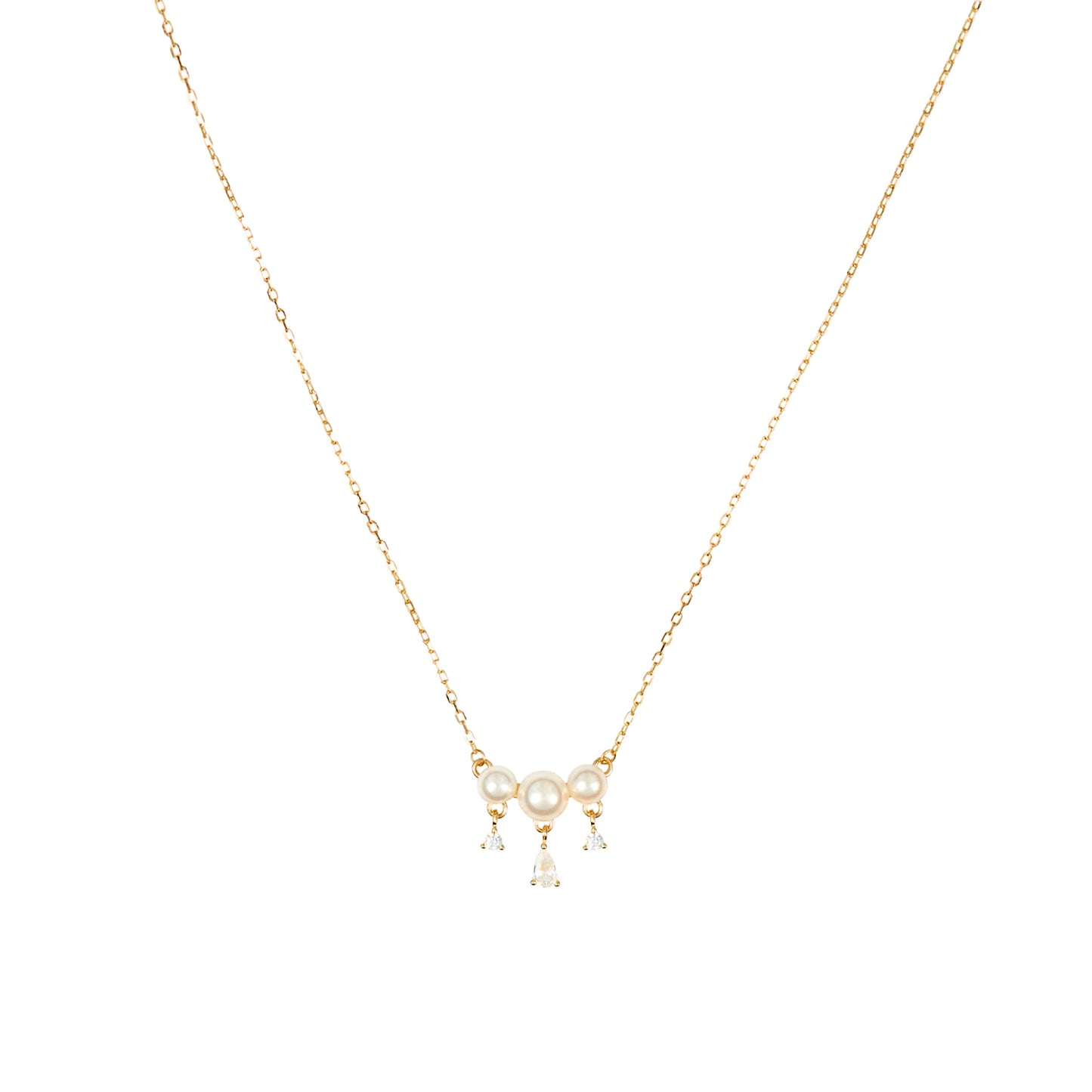 Collar Whity con 3 perlas y circos pera