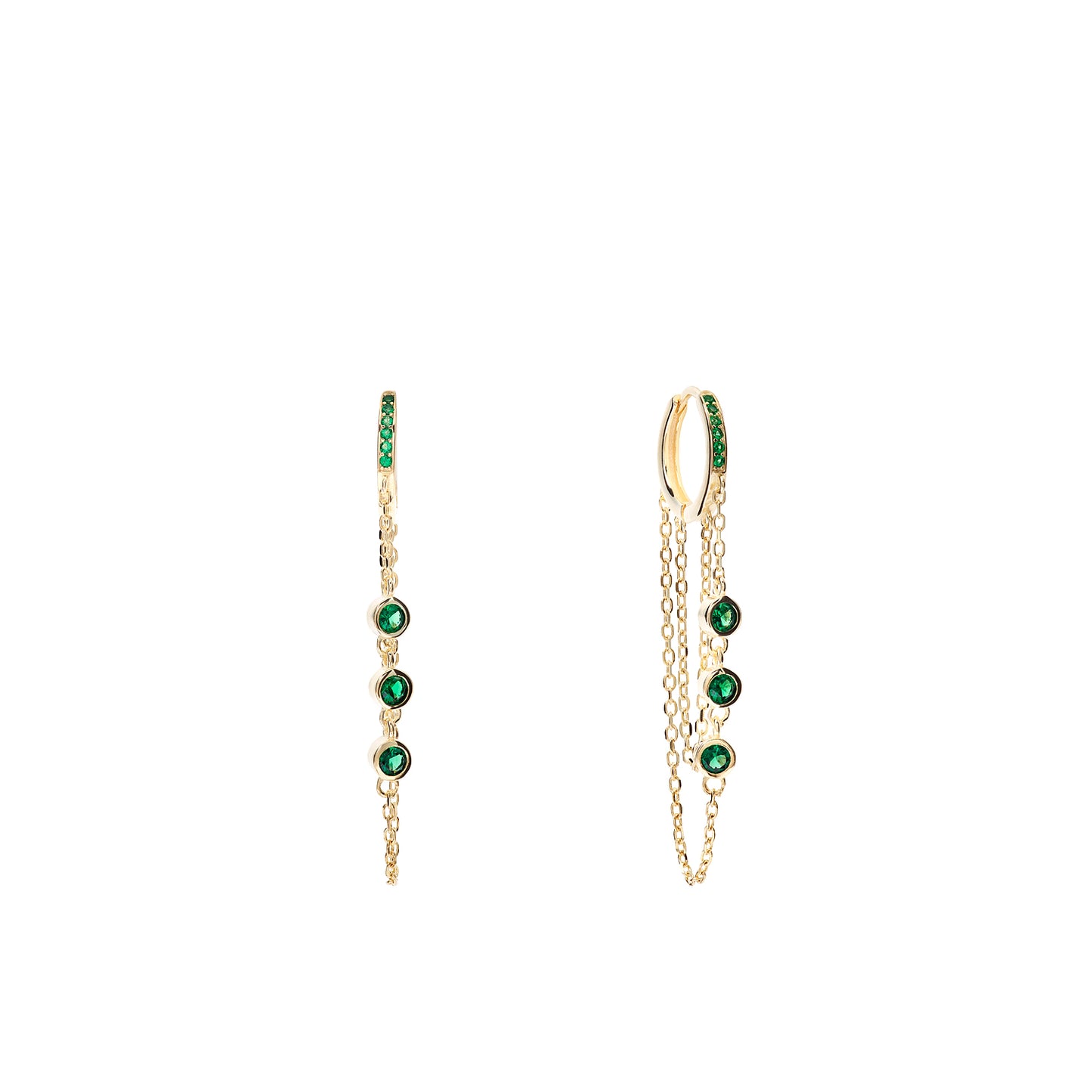Aros con doble cadena y circos verdes