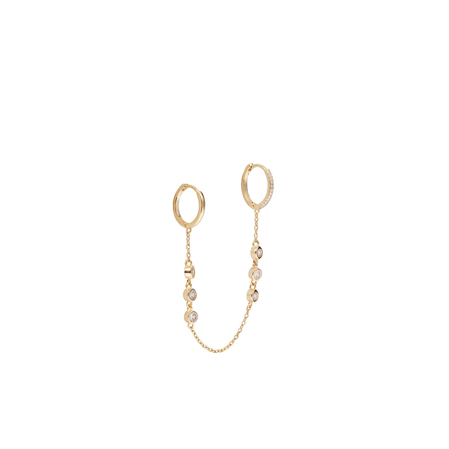 Earcuff doble con cadena y circos