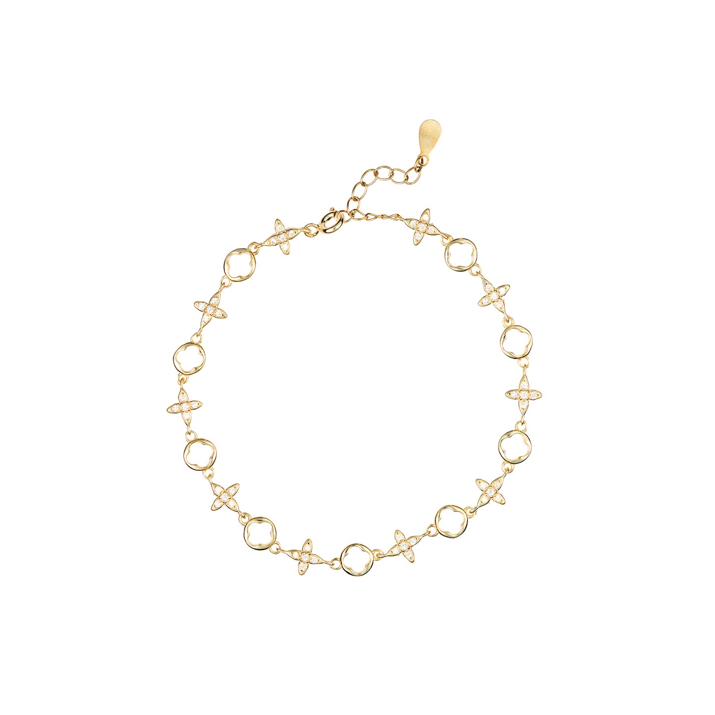 Pulsera XO de aros y cruces con circos