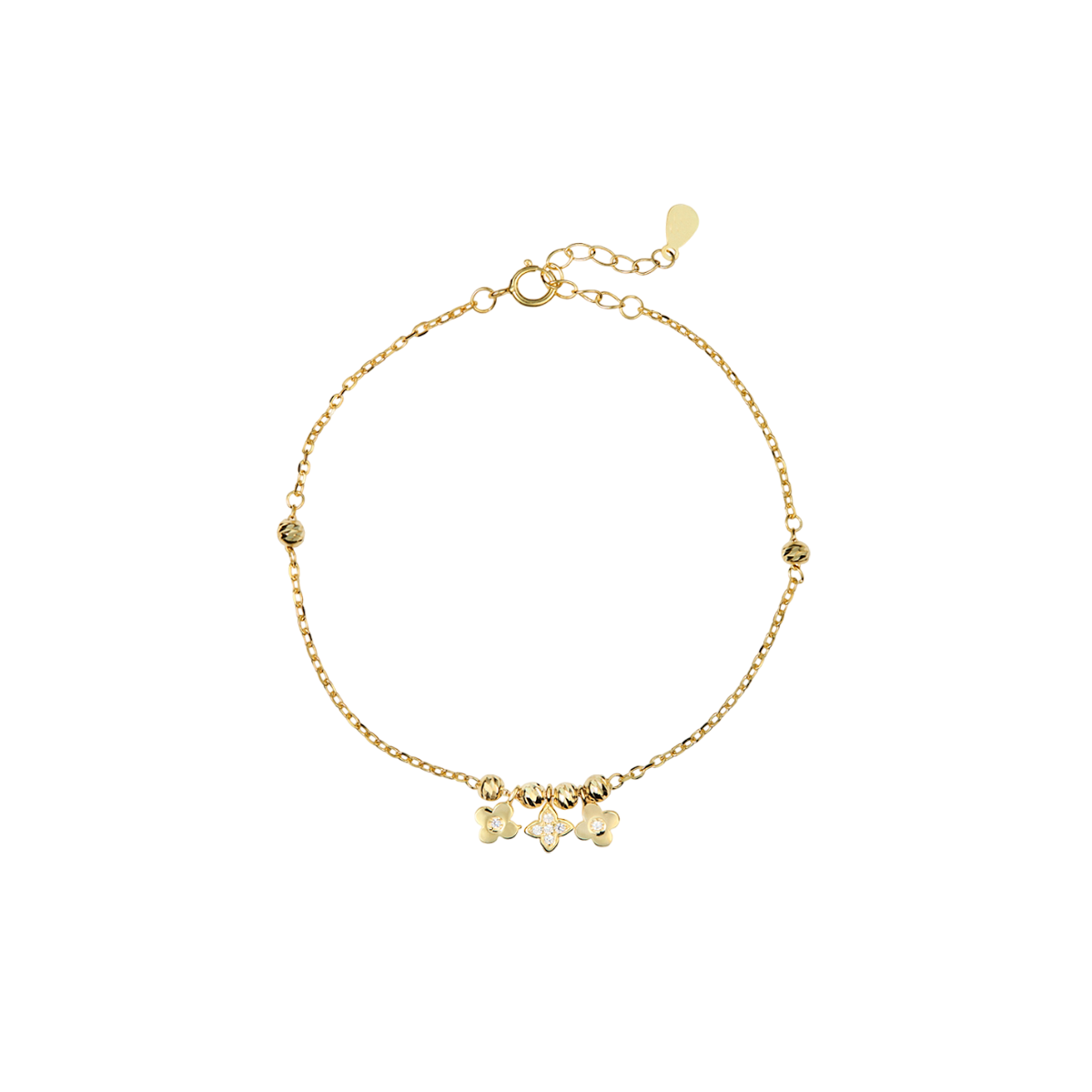 Pulseira Angy goldie com 3 flores