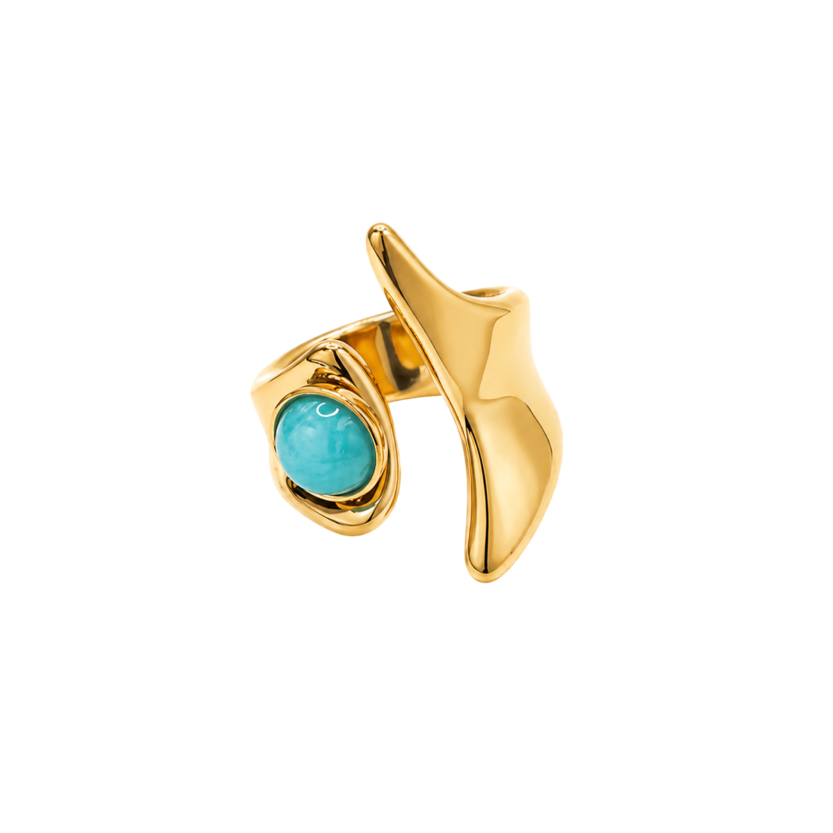Anillo acero abierto piedra