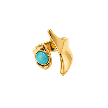 Anillo acero abierto piedra