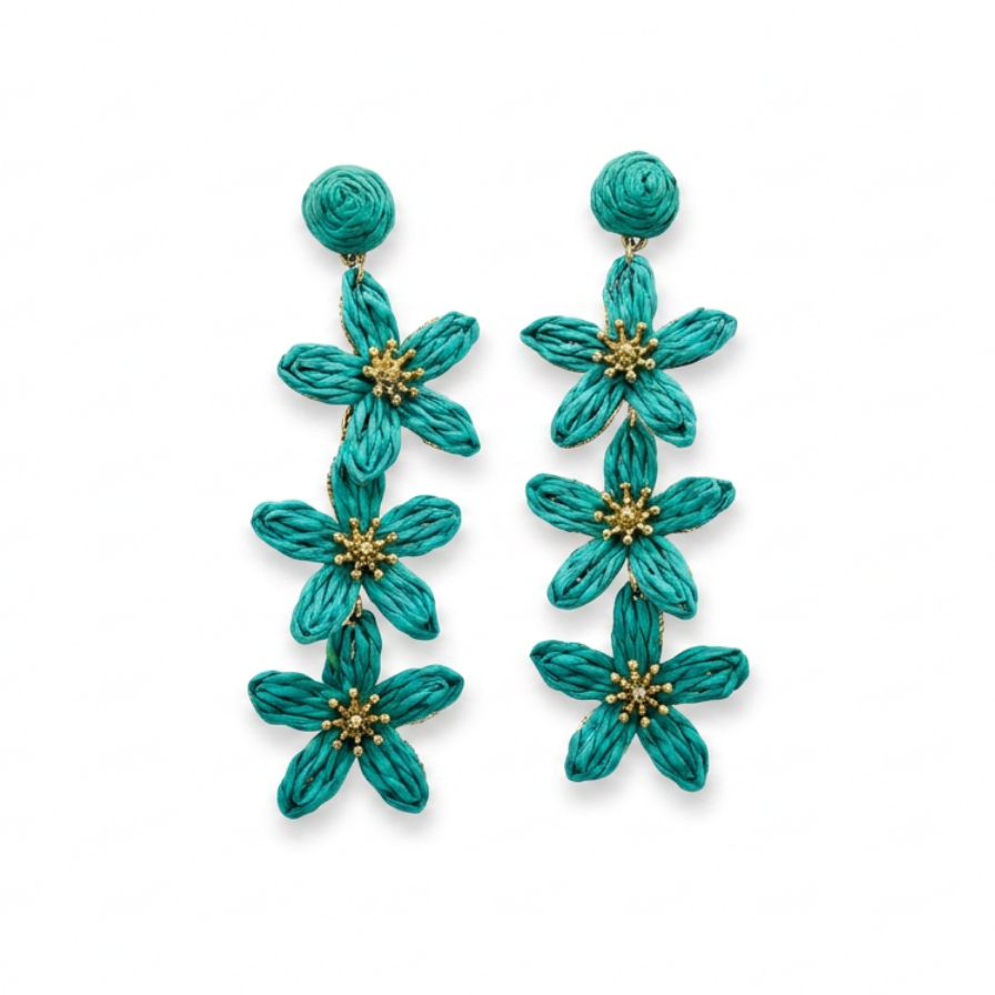 Pendientes triple flor