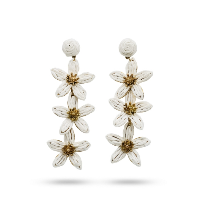 Pendientes triple flor