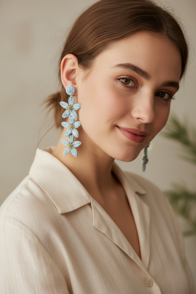 Pendientes triple flor