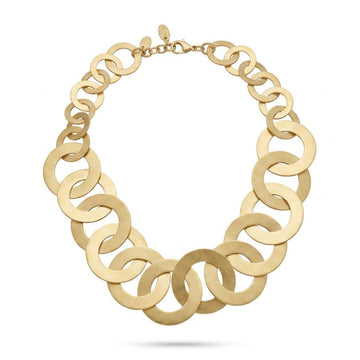 Collar aros XL mate - collar en aleación metálica con baño de oro de Amazing Joyas