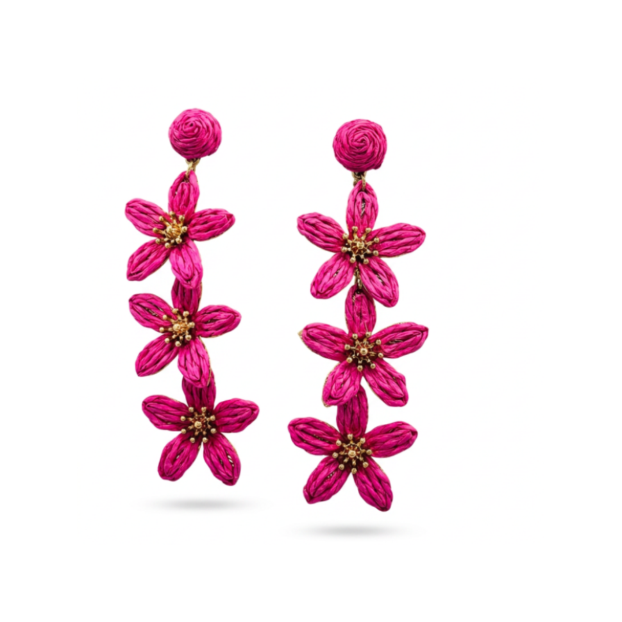 Pendientes triple flor