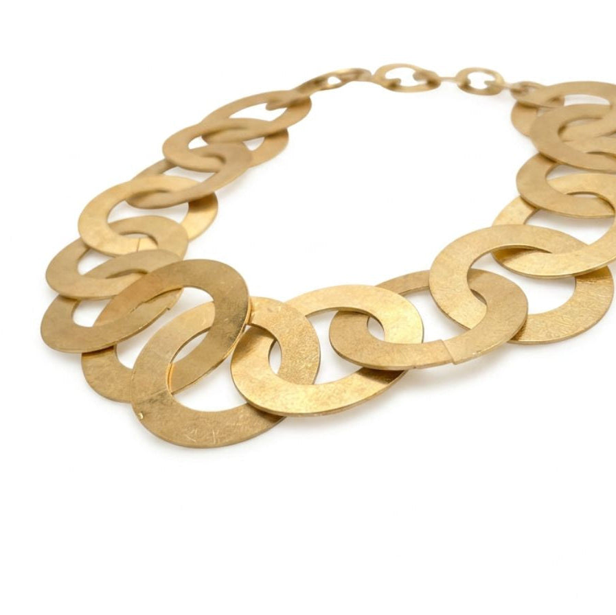 Collar aros XL mate - collar en aleación metálica con baño de oro de Amazing Joyas