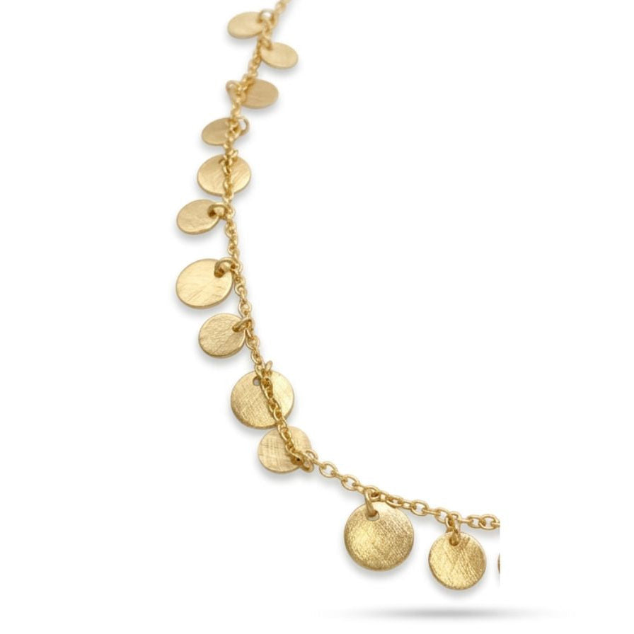 Collar chapitas redondas mate - collar en latón con baño de oro de Amazing Joyas