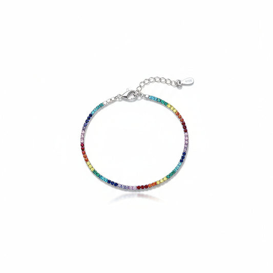 Pulsera Rainbow fina con circos de colores.