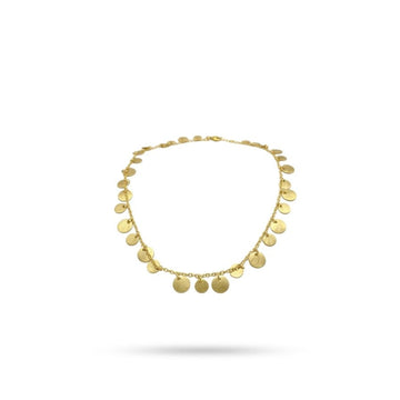 Collar chapitas redondas mate - collar en latón con baño de oro de Amazing Joyas