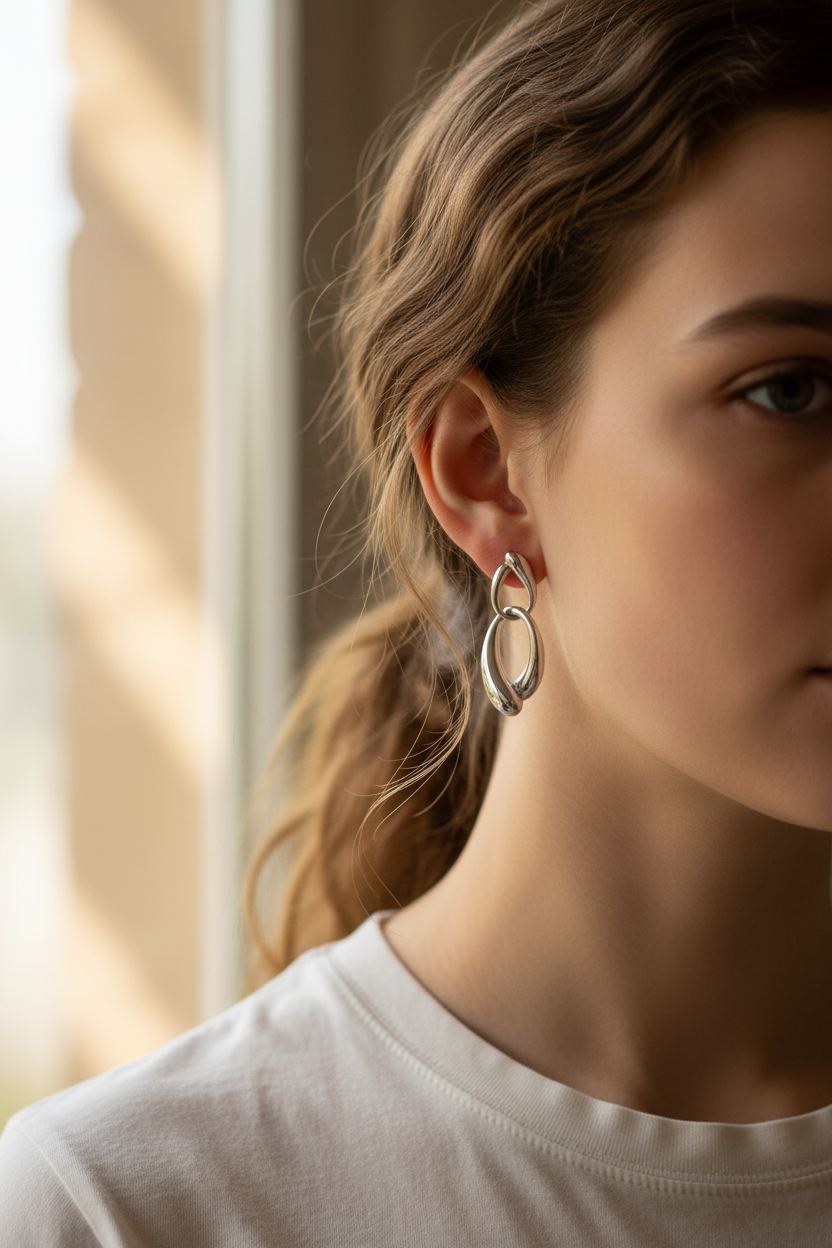 Pendientes dobles ovalo