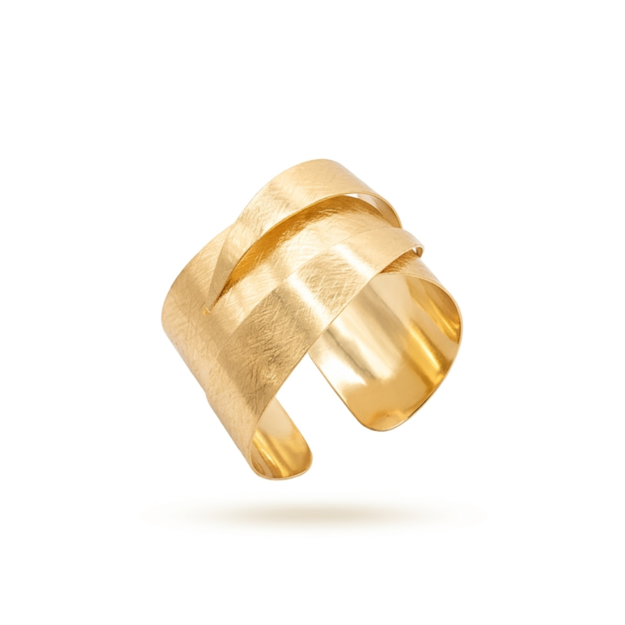 Brazalete dorado - brazalete en latón con baño de oro de Amazing Joyas