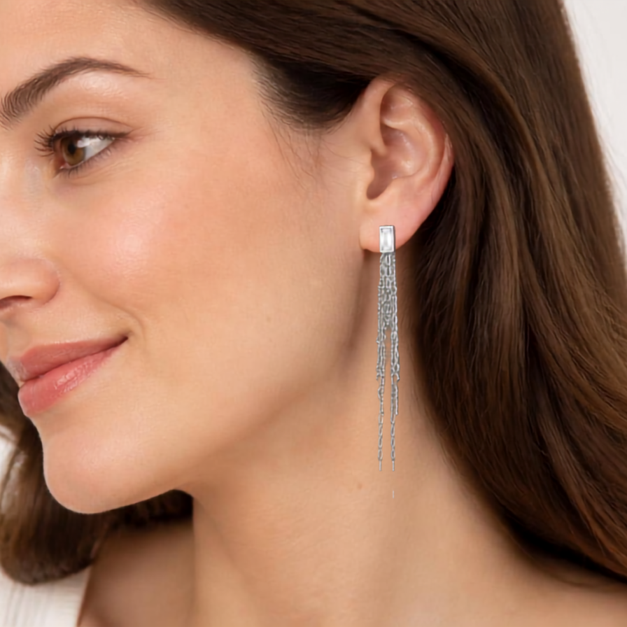 Pendientes largos brillo