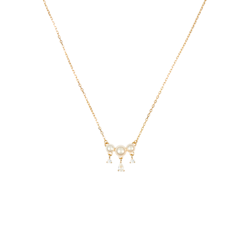 Collar Whity goldie con 3 perlas y circos pera