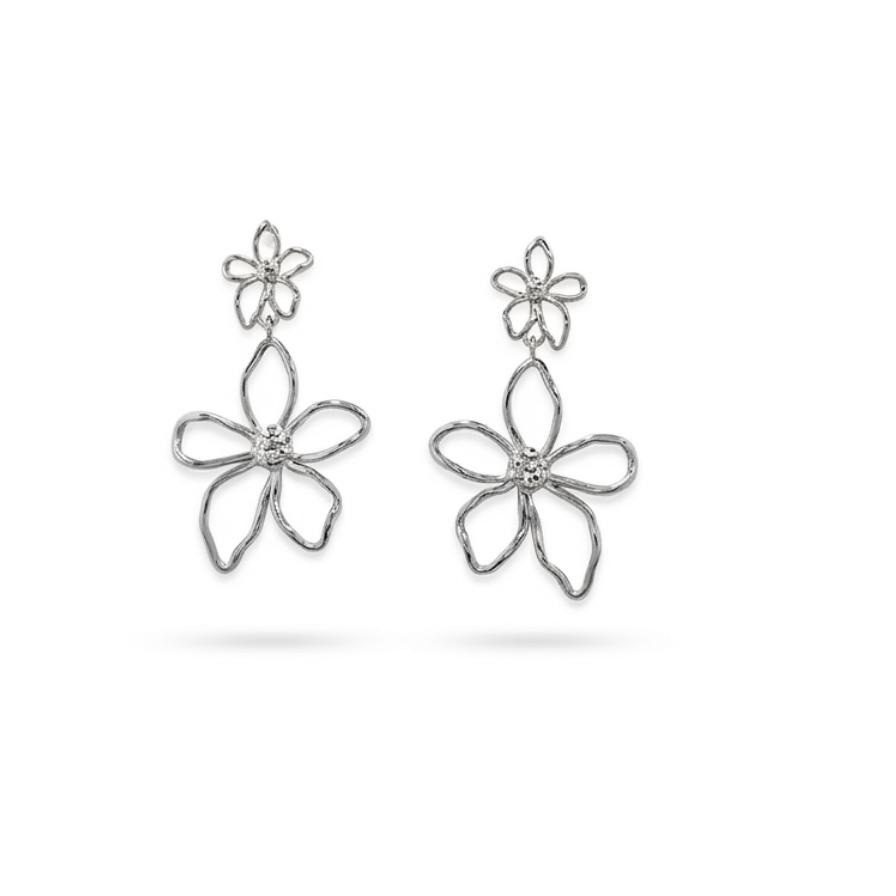 Pendientes doble flor