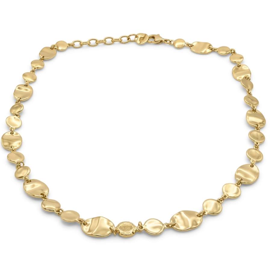 Collar shine chapitas acero - collar en acero con baño de oro de Amazing Joyas