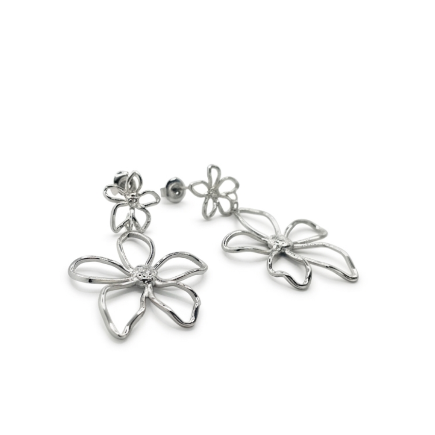 Pendientes doble flor