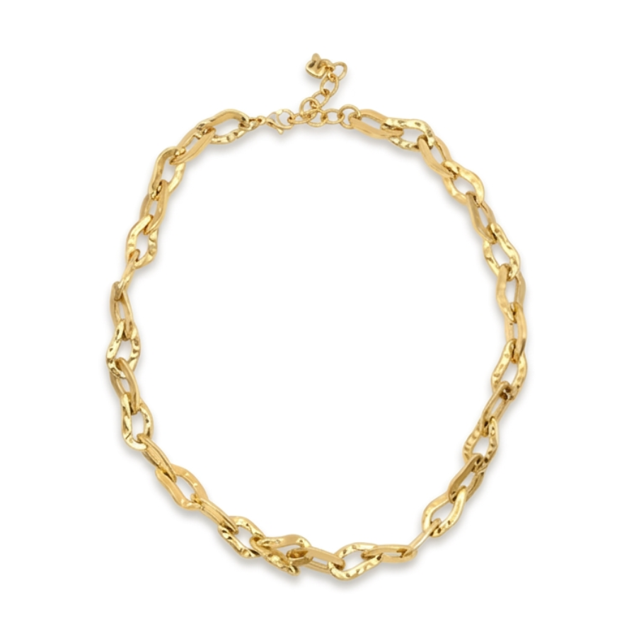 Collar shine eslabones alargados acero - collar en acero con baño de oro de Amazing Joyas