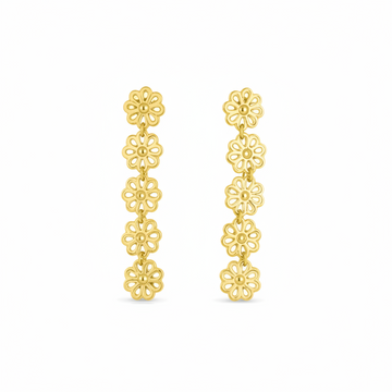 Pendientes largos flores