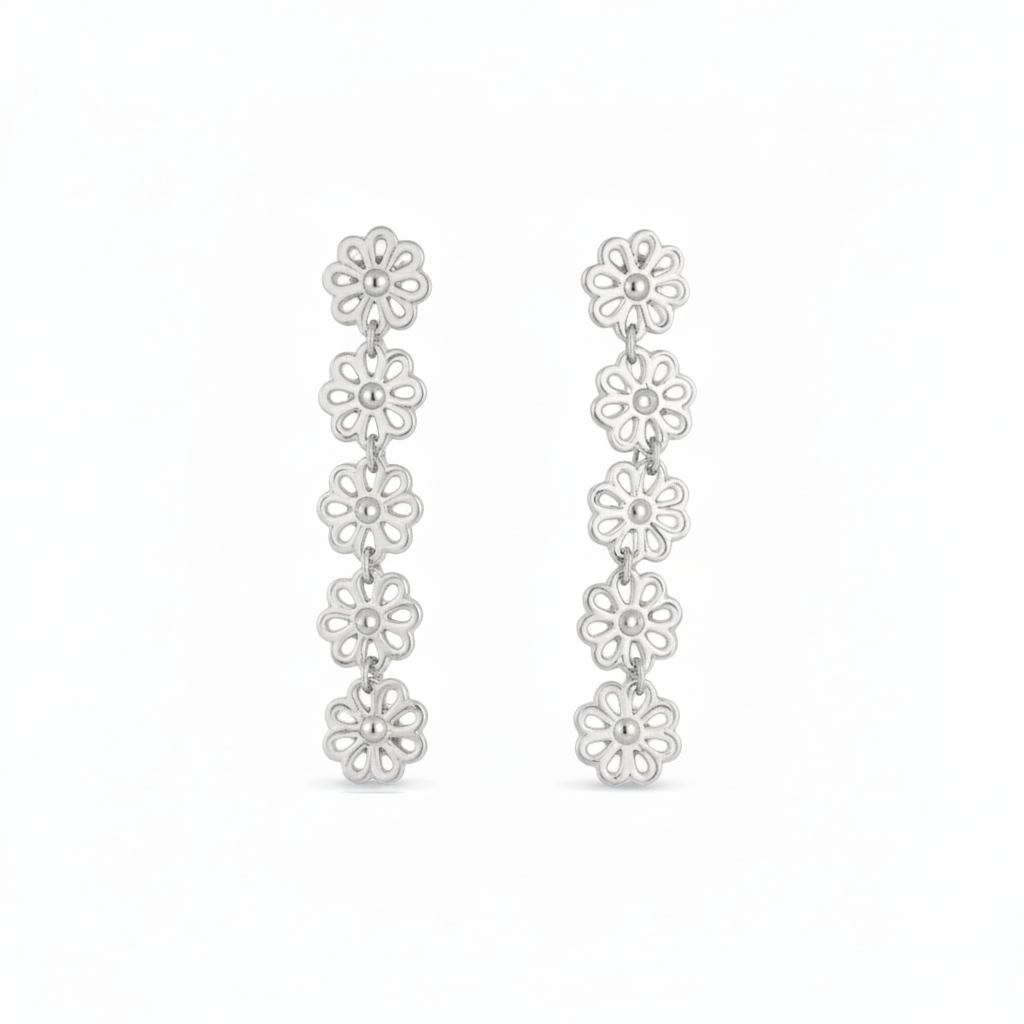 Pendientes largos flores