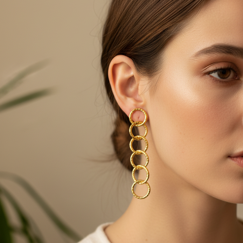 Pendientes aros martelé