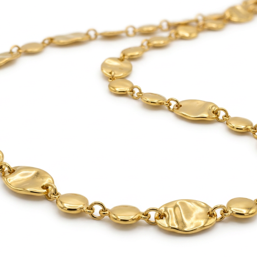 Collar shine chapitas acero - collar en acero con baño de oro de Amazing Joyas
