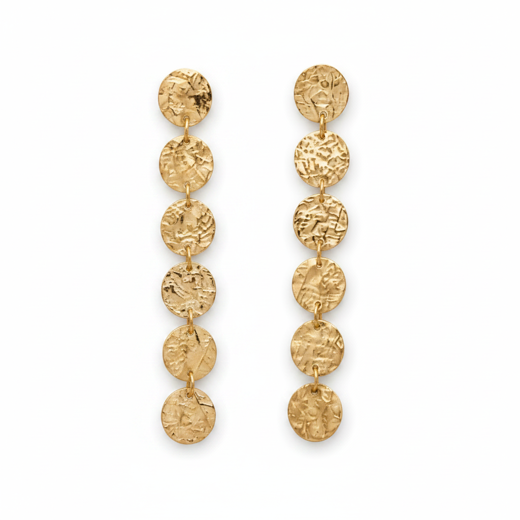 Pendientes chapitas martelé