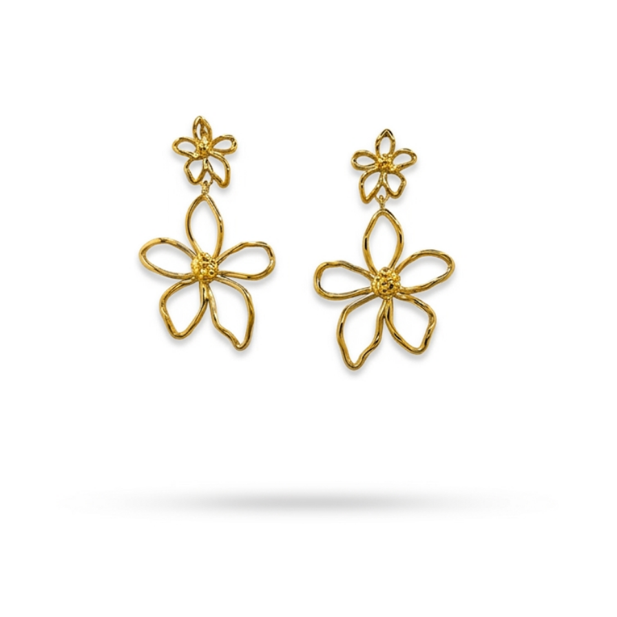 Pendientes doble flor
