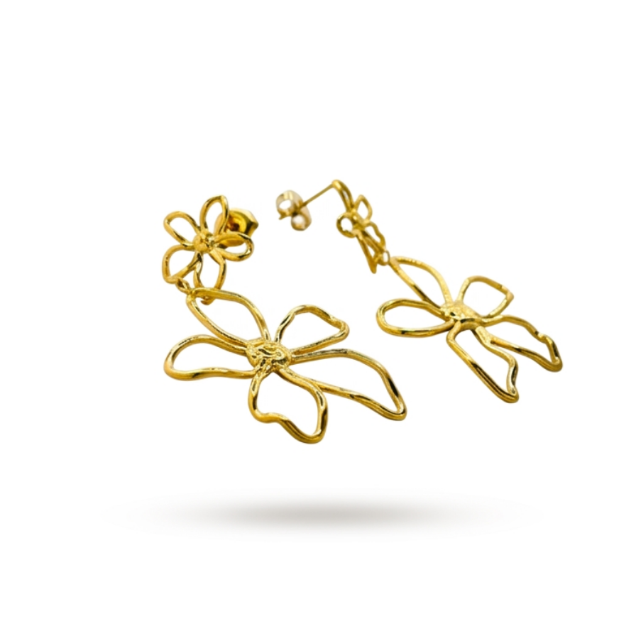 Pendientes doble flor