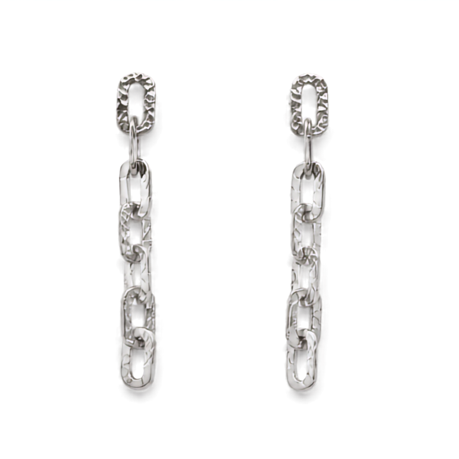 Pendientes eslabones martelé
