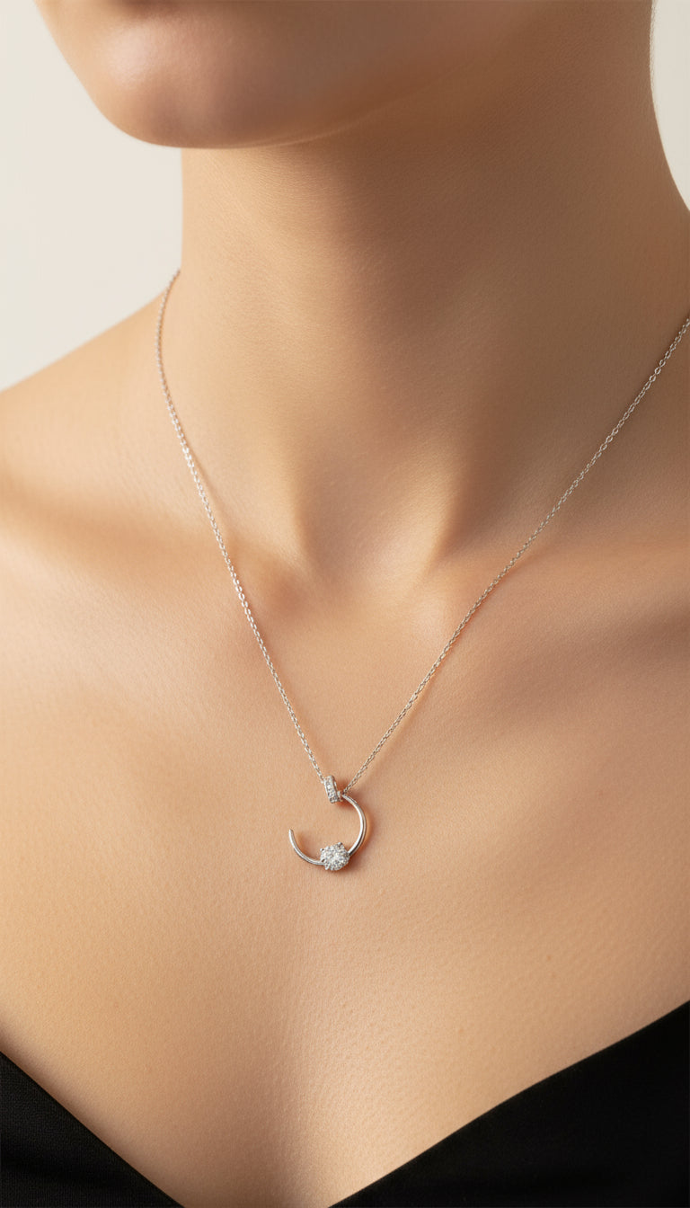 Pendural lua minguante zircons