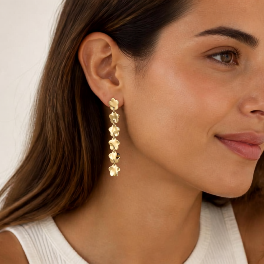 Pendientes largos flores