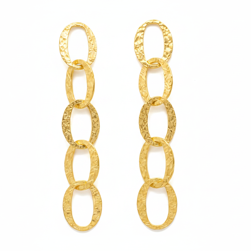 Pendientes óvalos martelé