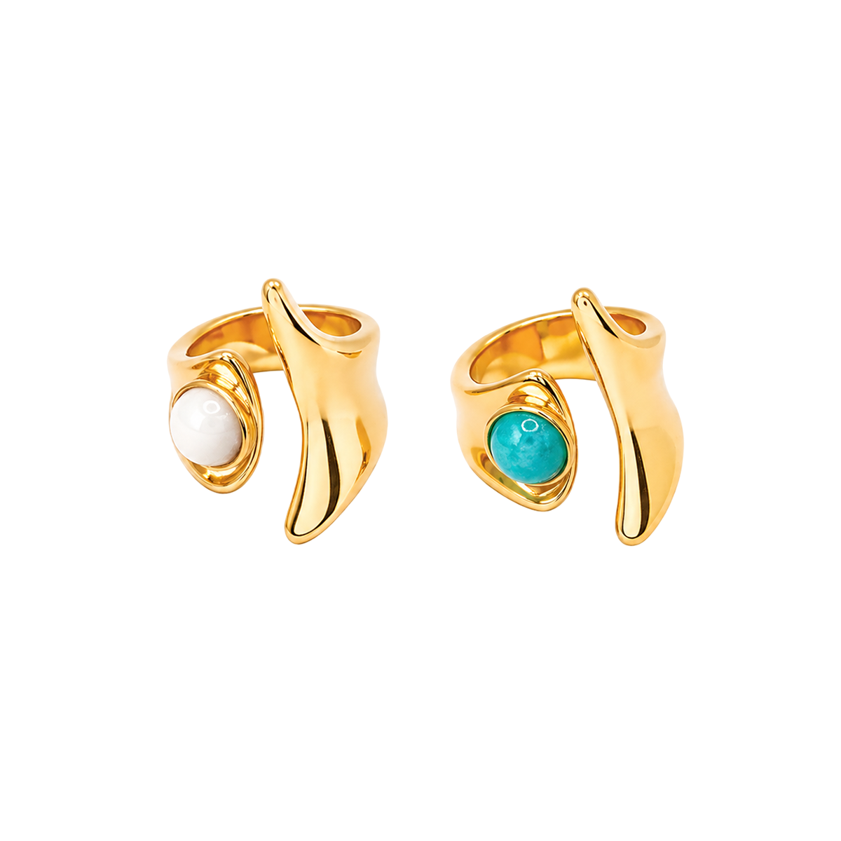 Anillo acero abierto piedra