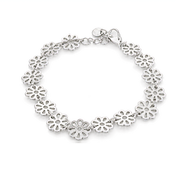 Rainbow silver bracelet with circus motifs.
