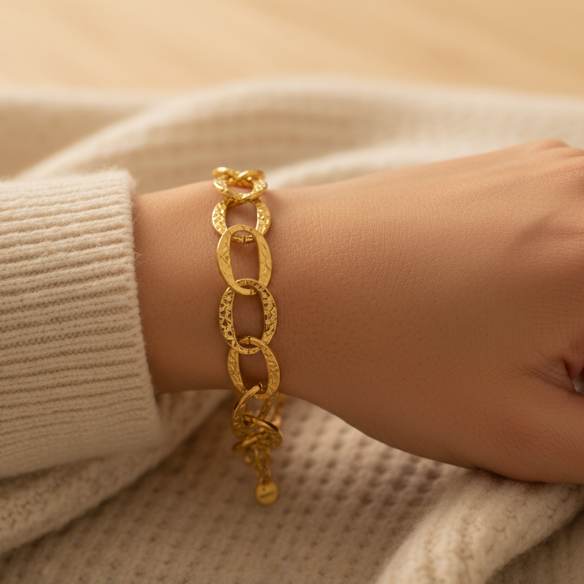 Pulsera ovalos martelé