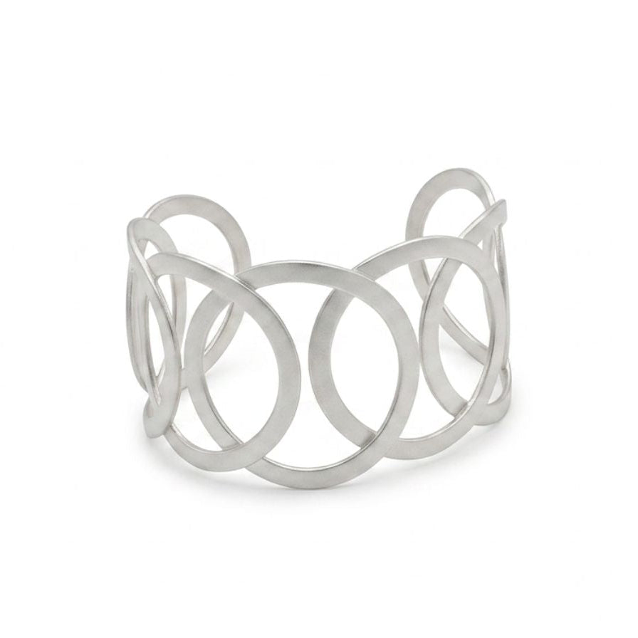 Brazalete aros ancho - brazalete en latón con baño de oro de Amazing Joyas