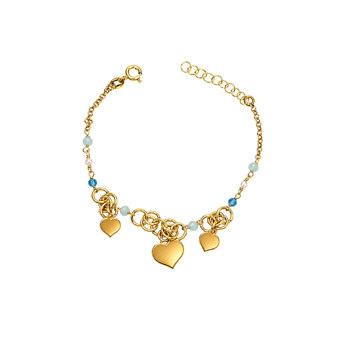 Pulsera azulitos corazon