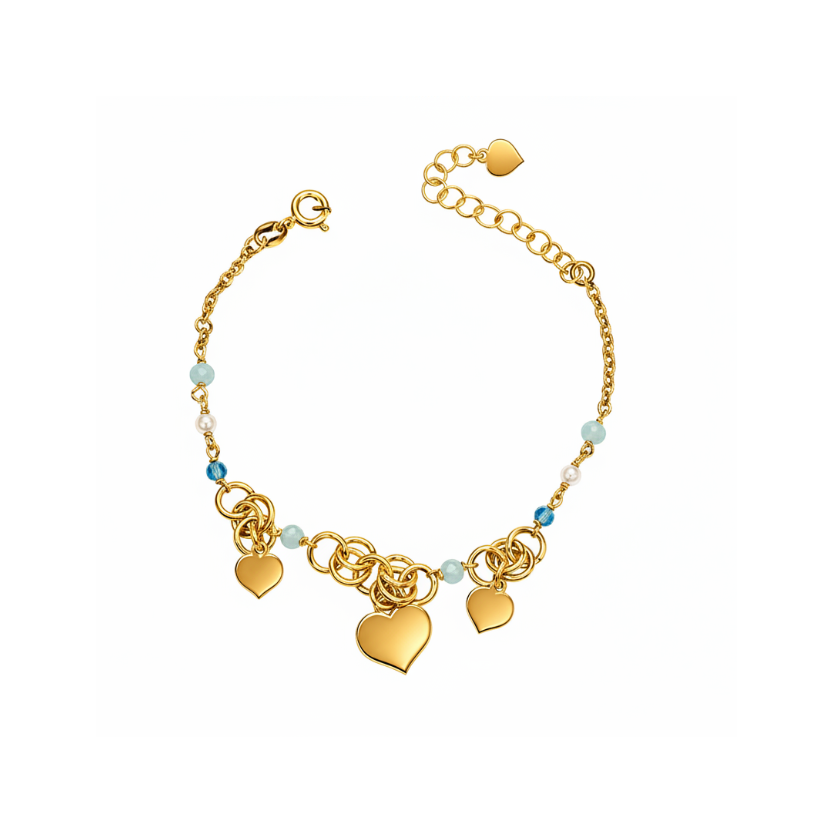 Pulsera azulitos corazon