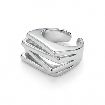 Anillo acero XL - anillo en acero con baño de oro de Amazing Joyas