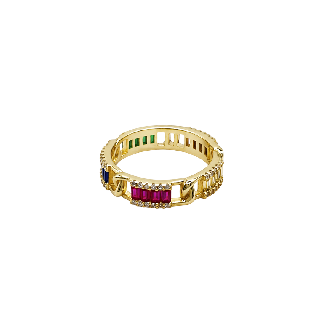Anillo goldie con circos de color