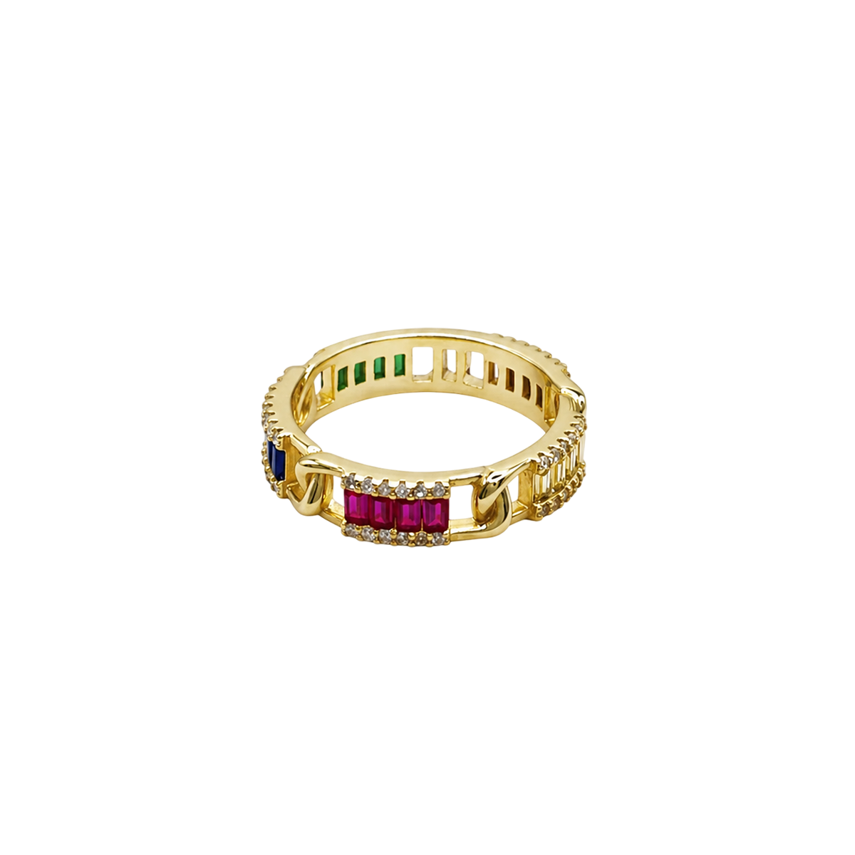 Anillo goldie con circos de color