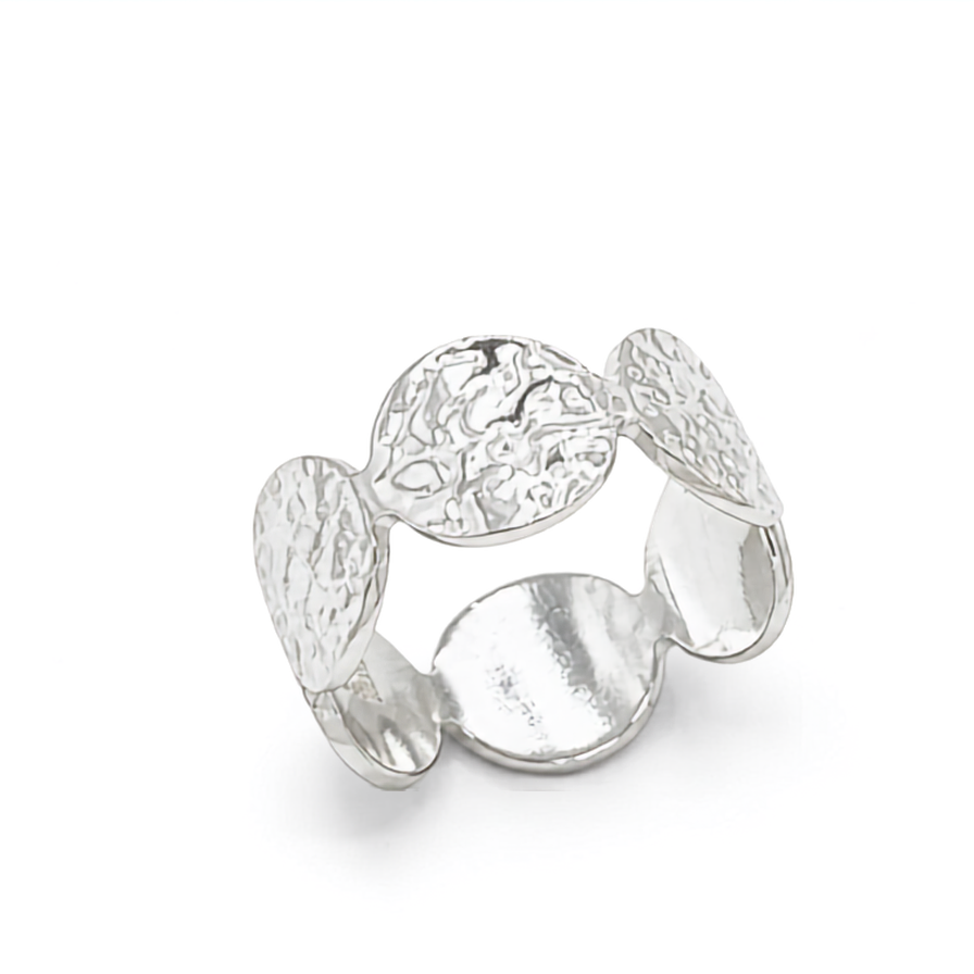 Anillo chapitas martelé