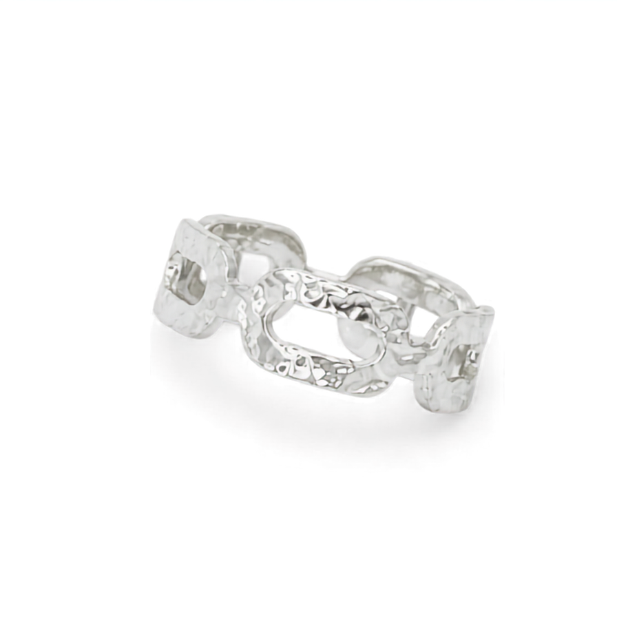 Anillo eslabones martelé