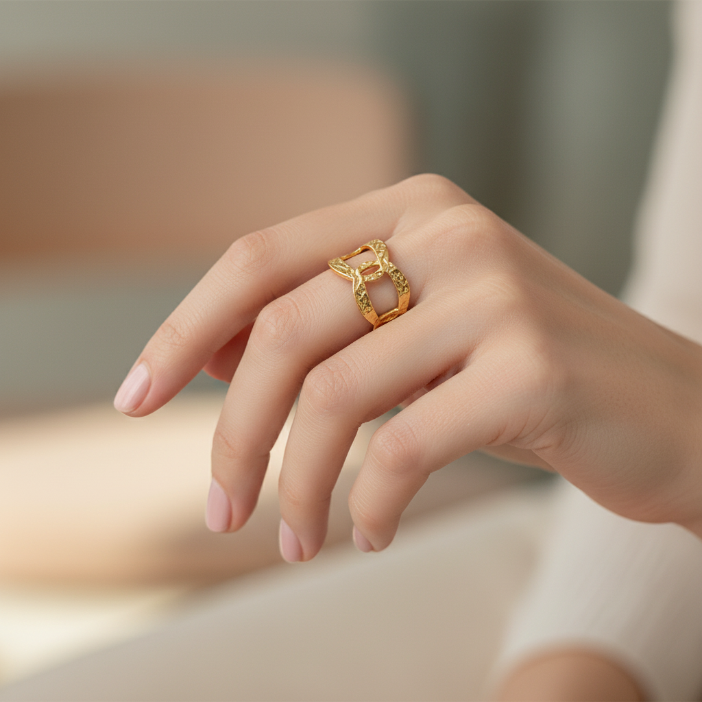 Anillo óvalos martelé