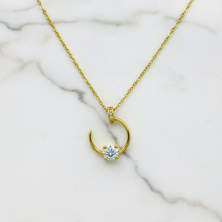 Pendural lua minguante zircons