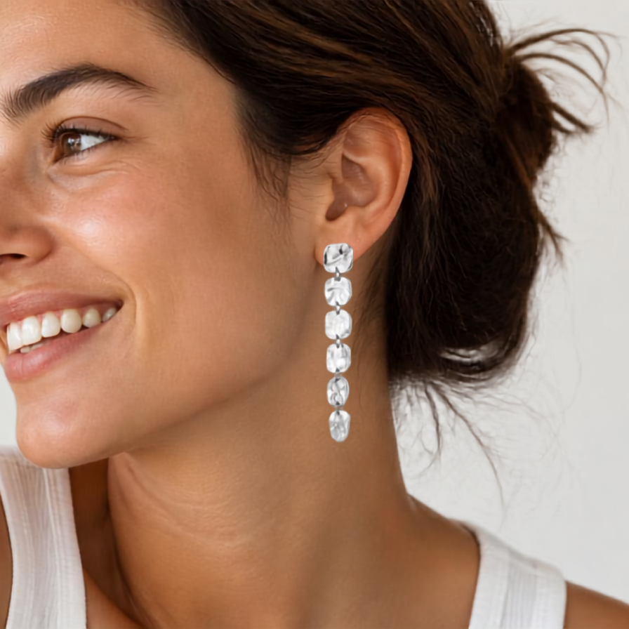 Pendientes largos cuadrados